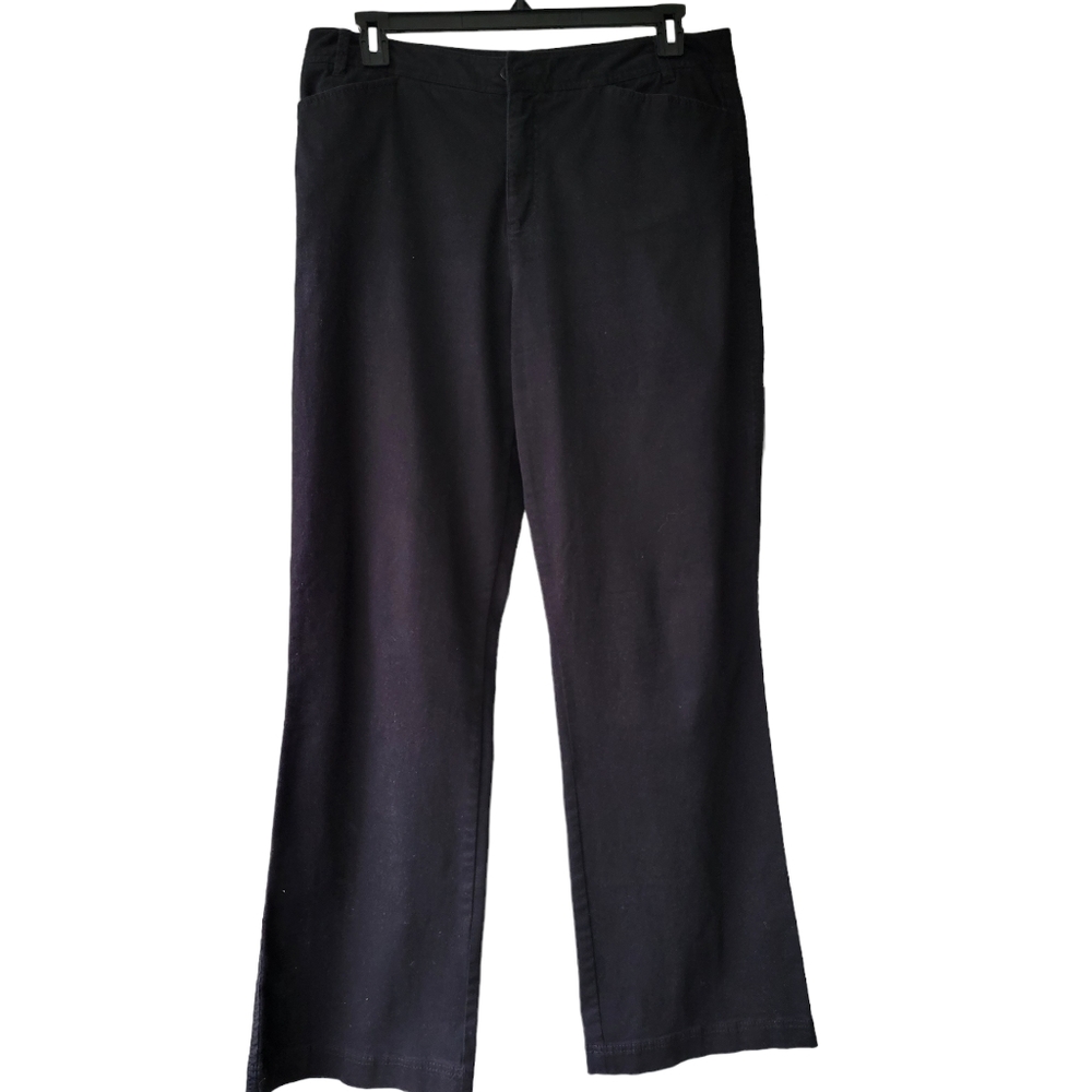Chinos brushed black cotton pants classic fit high waist straight leg sz 14 X 32